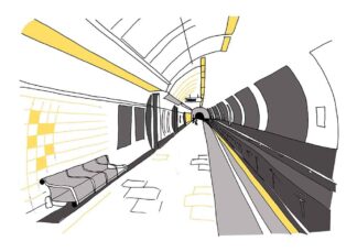 Tube Station - Print by Artist Kate Marsden